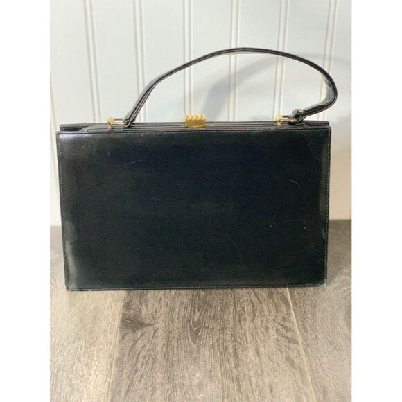 💰BOGO💰 Vintage 60’s Dofan Black Leather French Purse with Clasp Closure - Picture 3 of 5